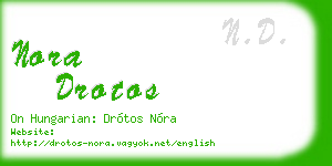 nora drotos business card